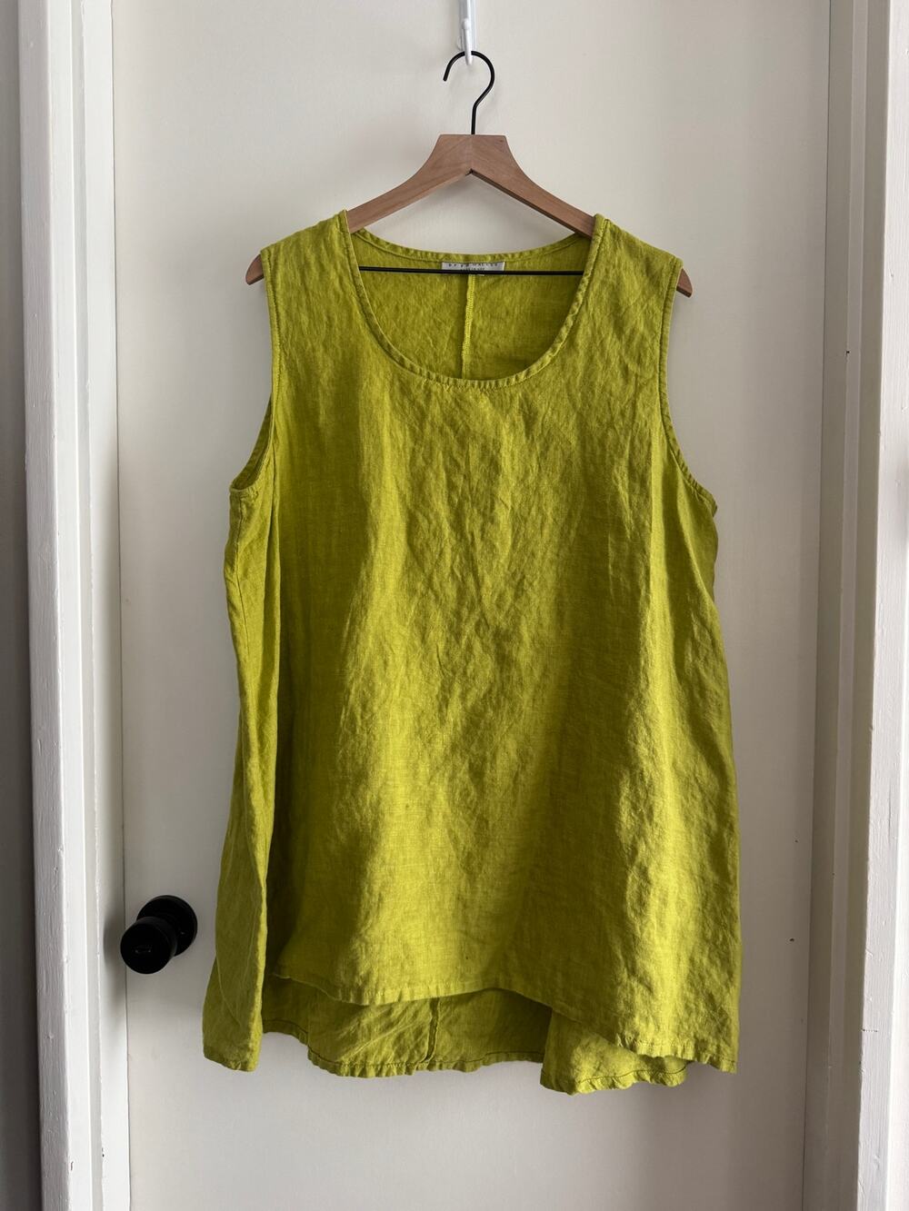 BRYN WALKER chartruese green linen tank tunic XL